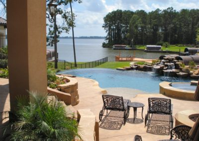 The Dunlap Project - Lakeside Infinity Edge Pool with Spa, Boulder Waterfall & Firepit