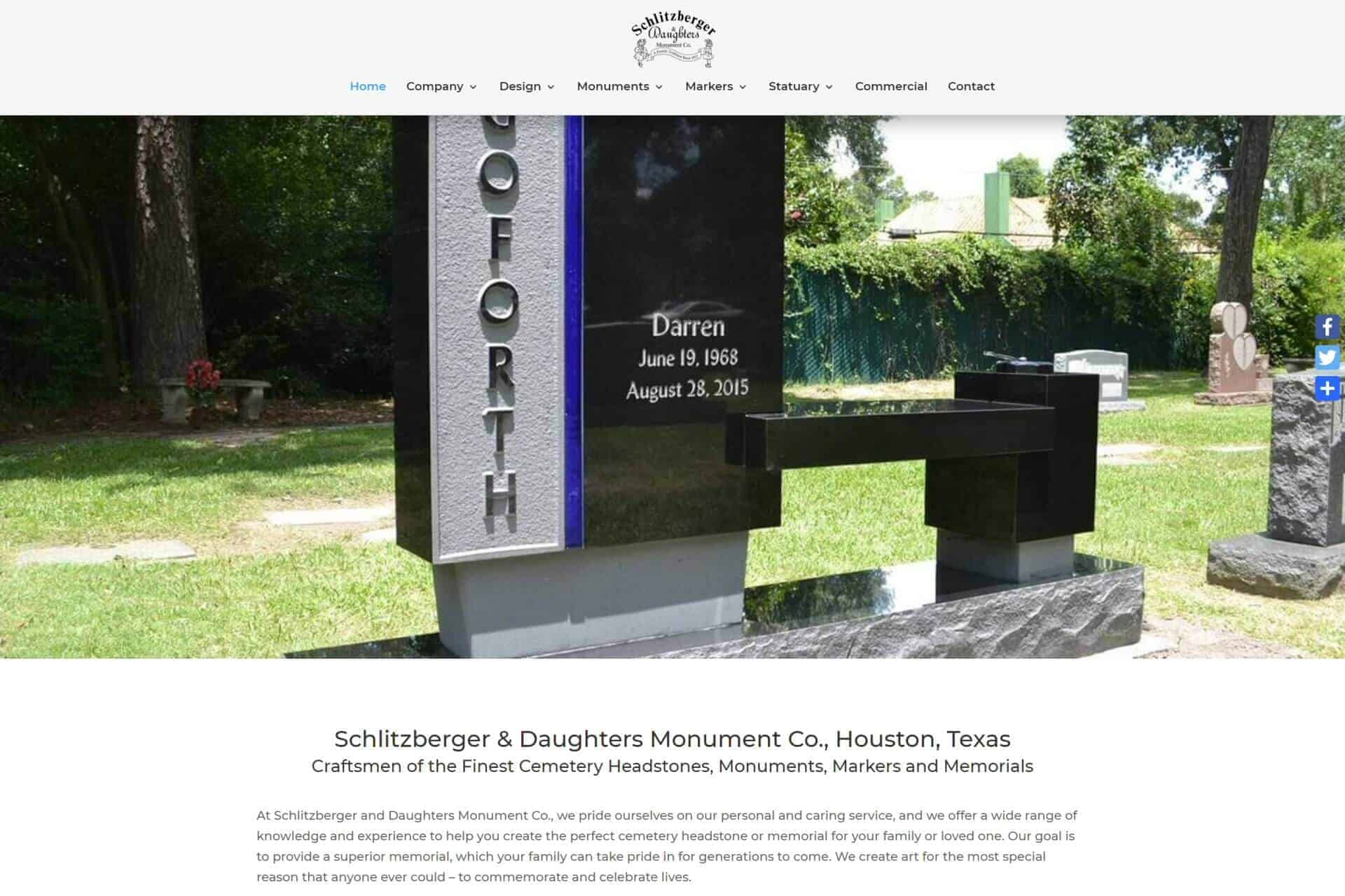 Schlitzberger & Daughters Cemetery Monuments, Markers & Memorials by All Star Pools